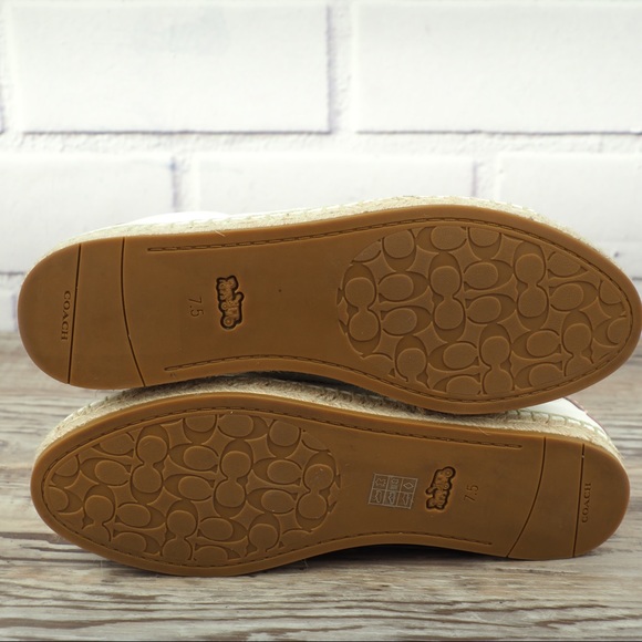 Coach C101 white leather espadrille sneaker 7.5 - Picture 7 of 8